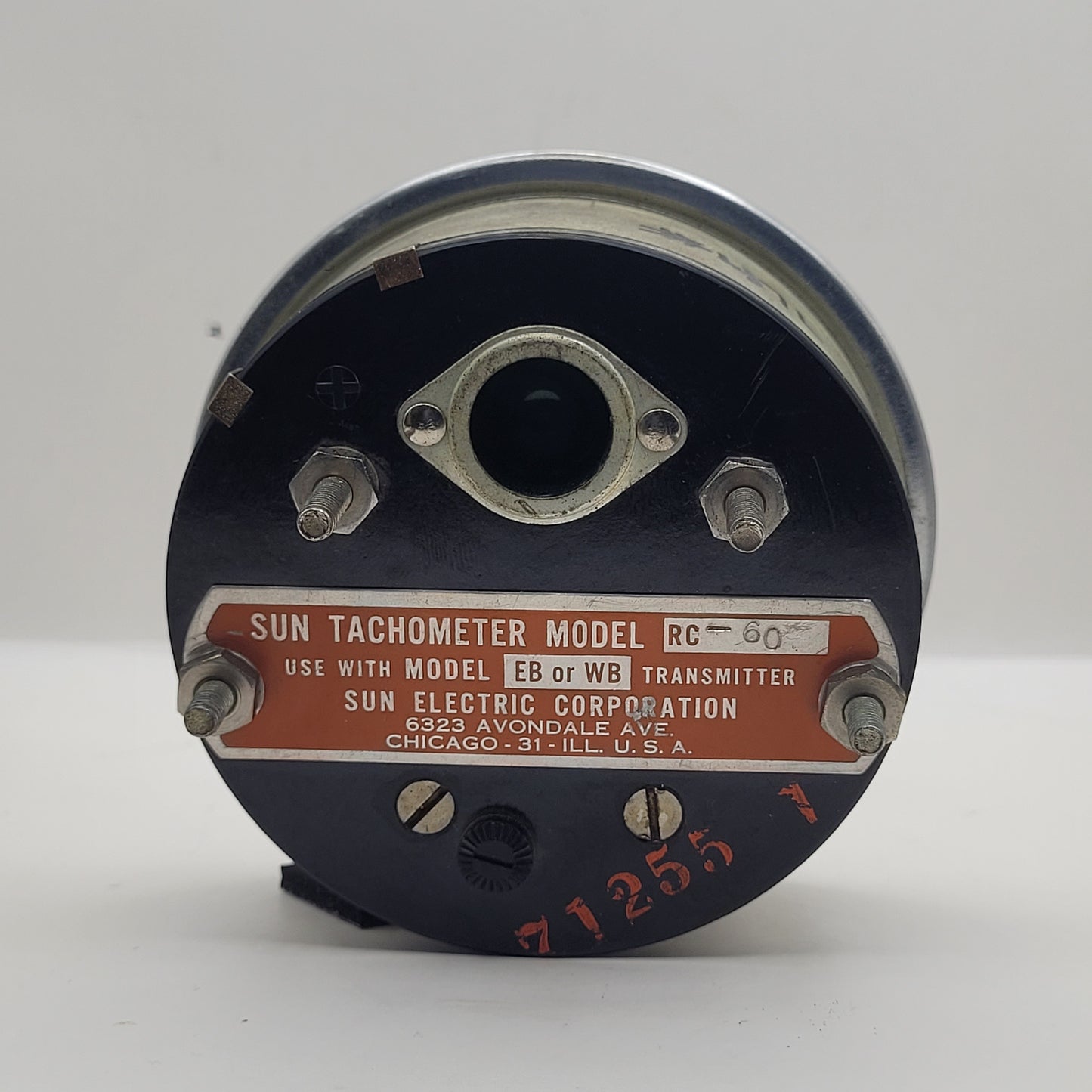 Sun Electric Corporation RC-60 "Red Football" Tachometer 0-6000 RPM