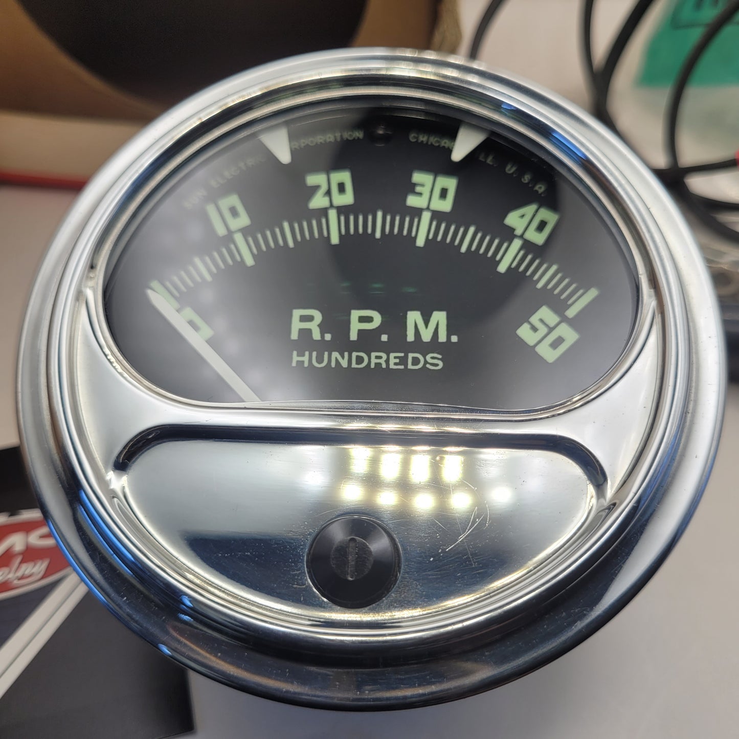 NOS in Box GMC/Sun Electric Corp RC-5A Tachometer Tribute 0-5,000 RPM - RC-50 refaced to RC-5A