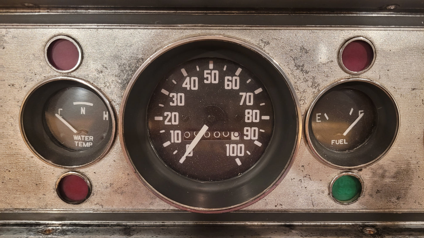 1962-66 GMC light duty truck - Instrument cluster - Complete - Fully Tested - with 2 Open Accessory Gauge Spaces
