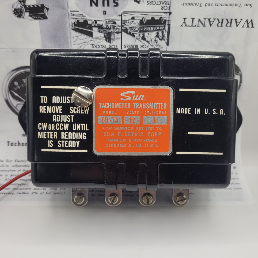 Sun Electric Instruments Tachometer Transmitter Refurbishing - Sun Electric Corporation EB 7A/8 ...