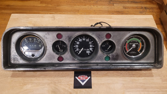 1962-66 GMC light duty truck - Instrument cluster - Complete - Fully Tested - with Accessory Gauges