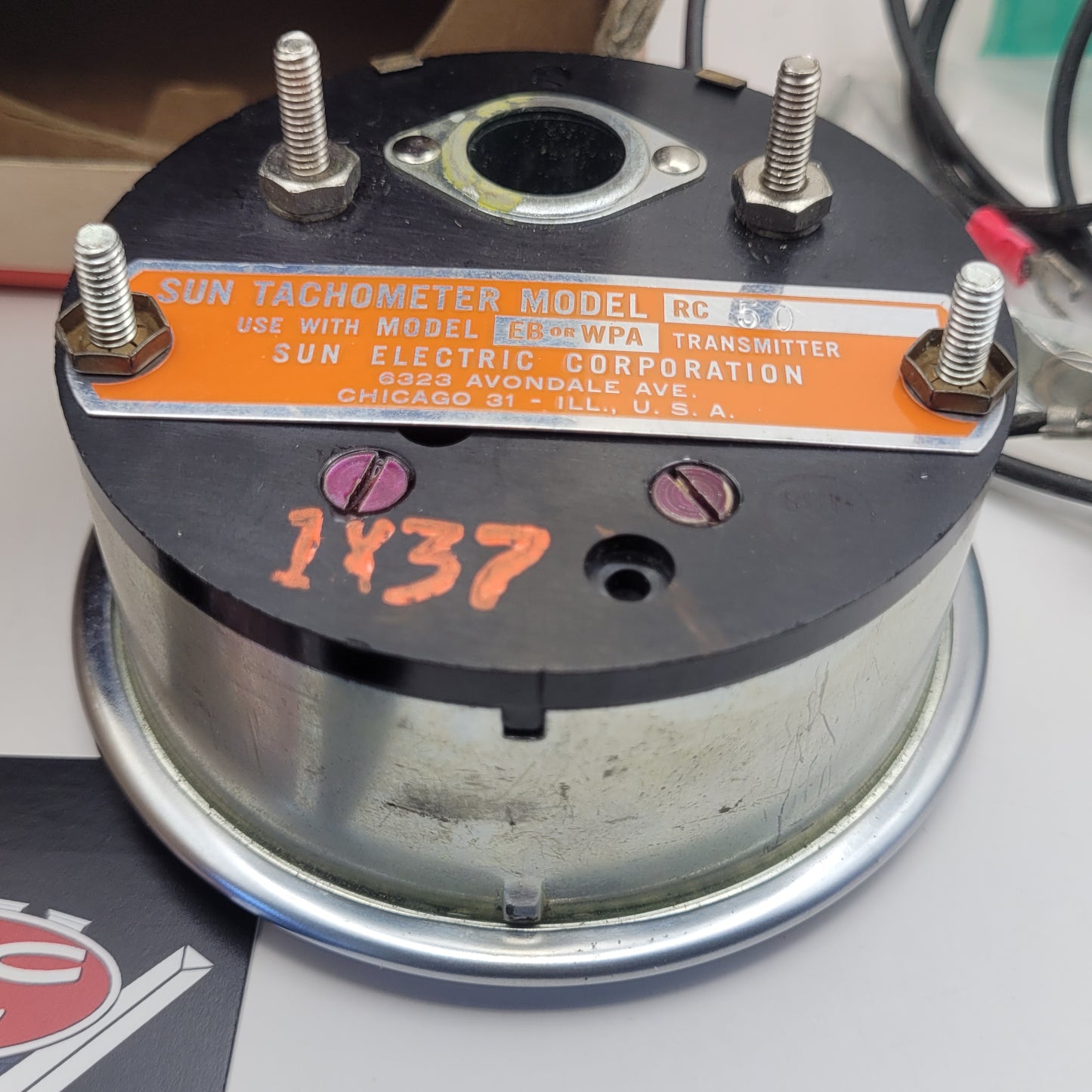 NOS in Box GMC/Sun Electric Corp RC-5A Tachometer Tribute 0-5,000 RPM - RC-50 refaced to RC-5A