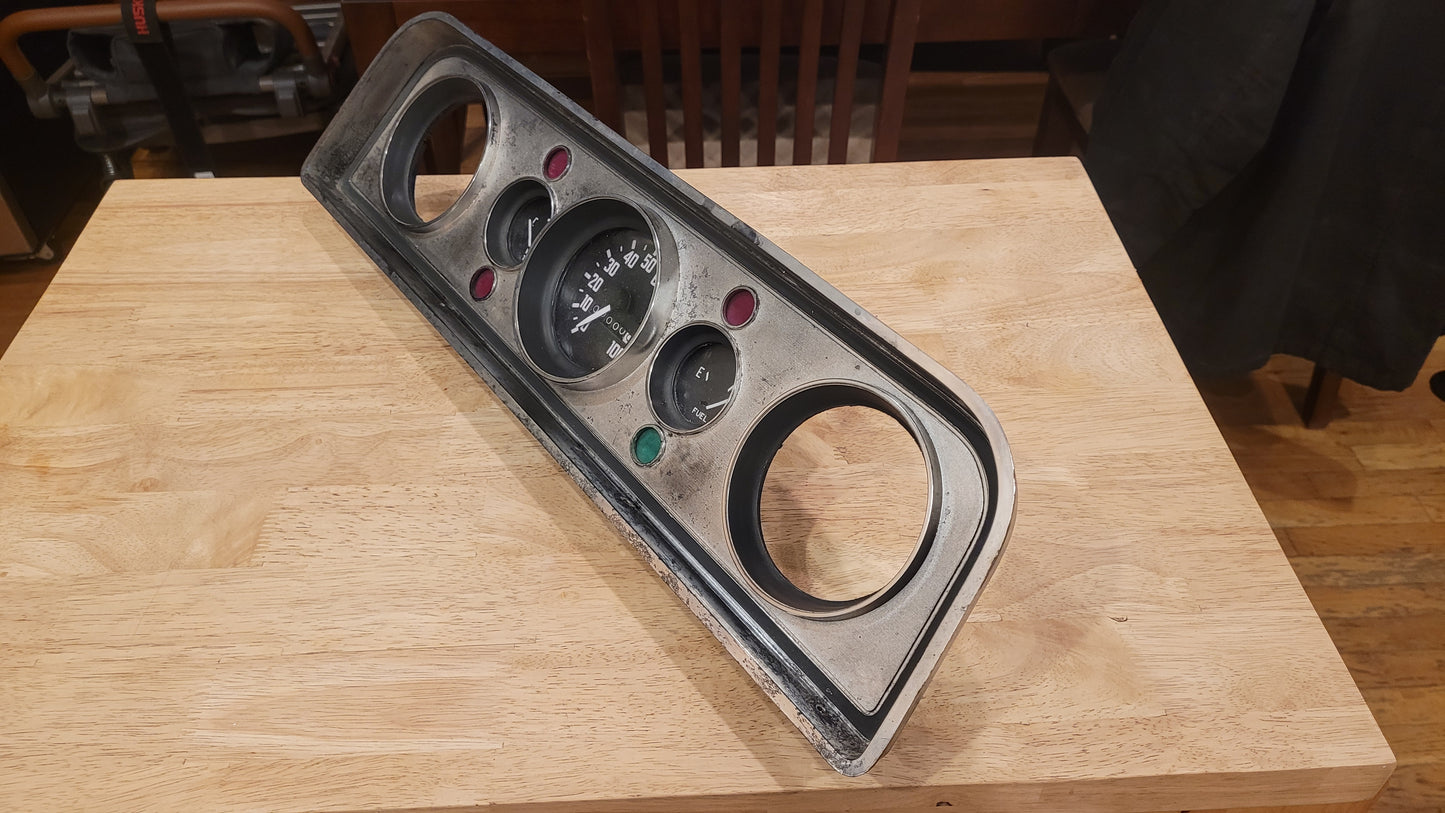 1962-66 GMC light duty truck - Instrument cluster - Complete - Fully Tested - with 2 Open Accessory Gauge Spaces